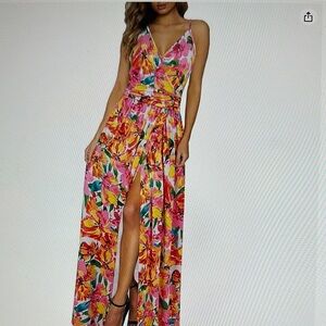 Tropical Floral Maxi Dress